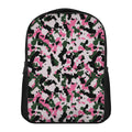 Pink Green And Black Camouflage Print Casual Backpack