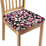 Pink Green And Black Camouflage Print Chair Cushion Cover