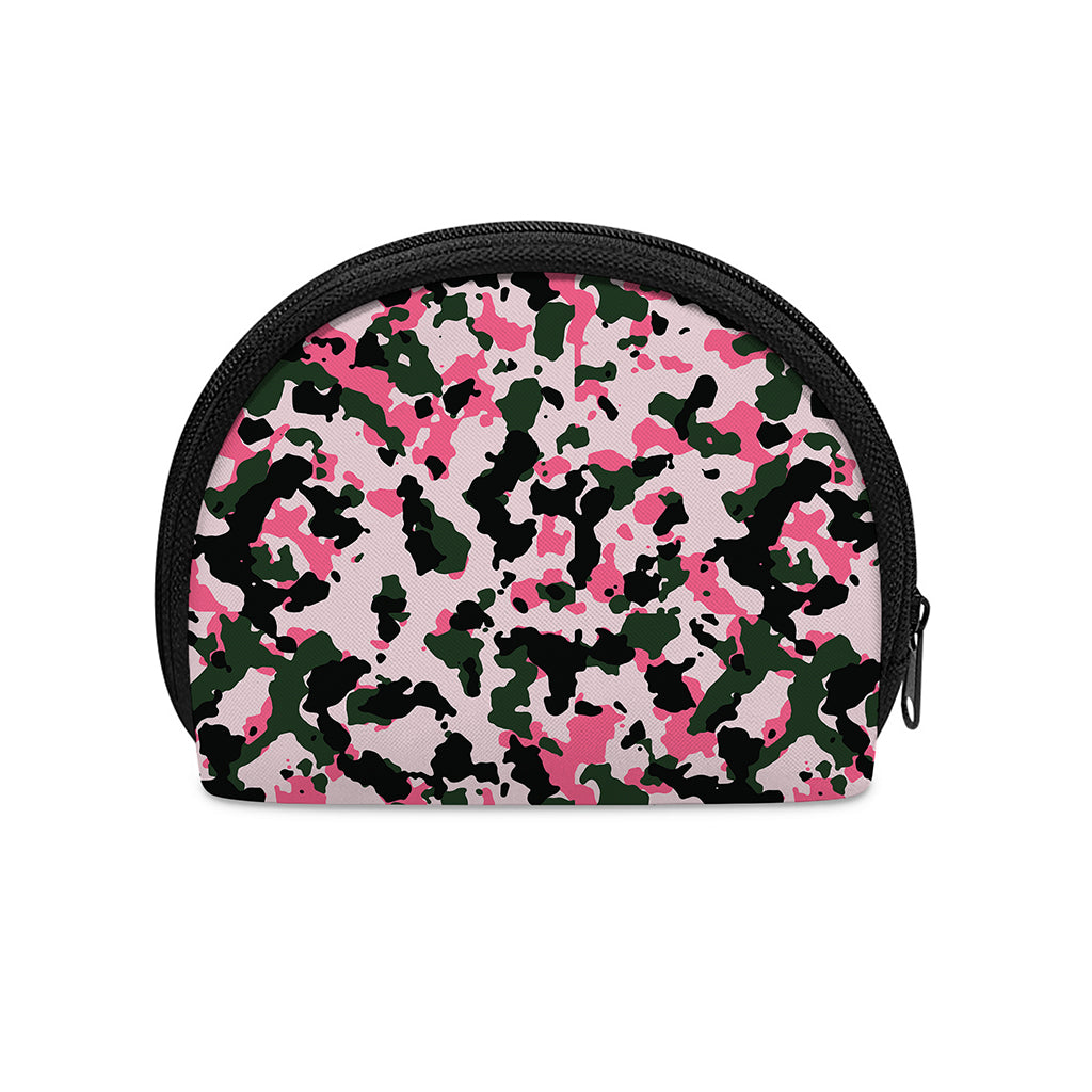 Pink Green And Black Camouflage Print Coin Purse