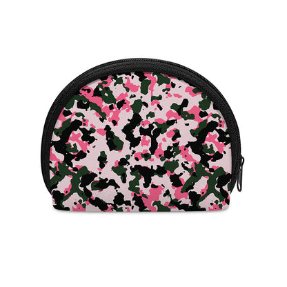 Pink Green And Black Camouflage Print Coin Purse