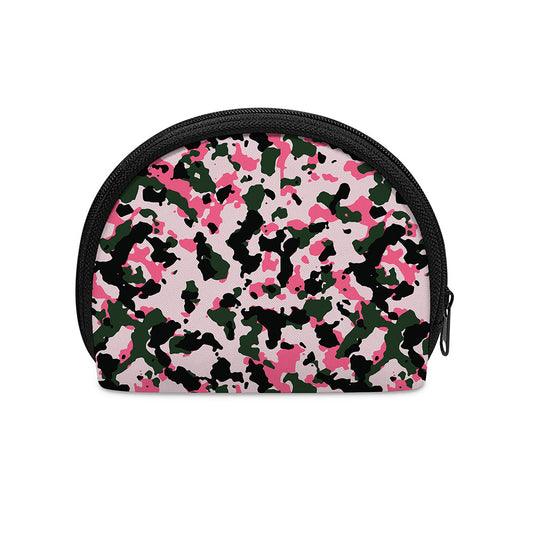 Pink Green And Black Camouflage Print Coin Purse