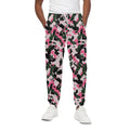 Pink Green And Black Camouflage Print Cotton Sweatpants