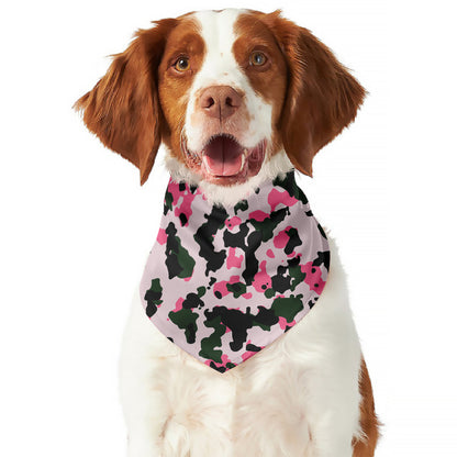 Pink Green And Black Camouflage Print Dog Bandana