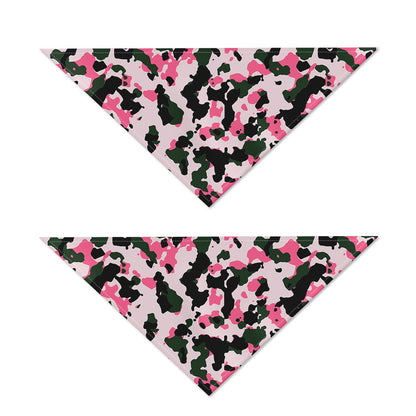 Pink Green And Black Camouflage Print Dog Bandana