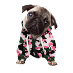 Pink Green And Black Camouflage Print Dog Zip Up Hoodie