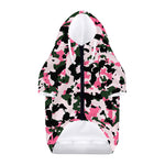Pink Green And Black Camouflage Print Dog Zip Up Hoodie