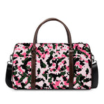 Pink Green And Black Camouflage Print Duffle Bag