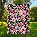 Pink Green And Black Camouflage Print Garden Flag