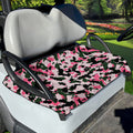 Pink Green And Black Camouflage Print Golf Cart Seat Cover