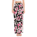 Pink Green And Black Camouflage Print High Slit Maxi Skirt