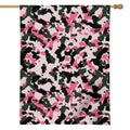 Pink Green And Black Camouflage Print House Flag