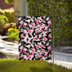 Pink Green And Black Camouflage Print House Flag