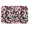 Pink Green And Black Camouflage Print Indoor Door Mat