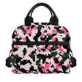 Pink Green And Black Camouflage Print Insulated Lunch Bag