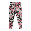 Pink Green And Black Camouflage Print Jogger Pants
