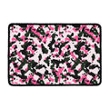 Pink Green And Black Camouflage Print Kitchen Mat