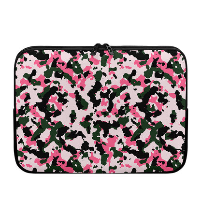 Pink Green And Black Camouflage Print Laptop Sleeve