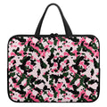Pink Green And Black Camouflage Print Laptop Sleeve With Handle