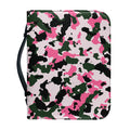 Pink Green And Black Camouflage Print Leather Bible Cover