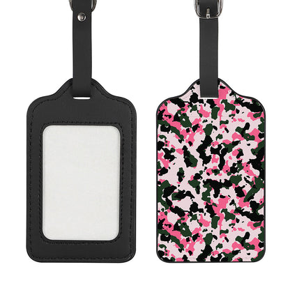 Pink Green And Black Camouflage Print Luggage Tag