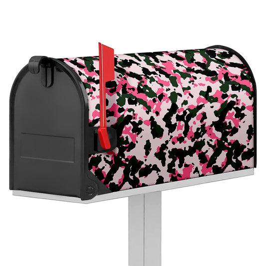 Pink Green And Black Camouflage Print Mailbox Cover