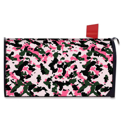Pink Green And Black Camouflage Print Mailbox Cover