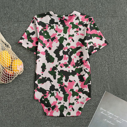 Pink Green And Black Camouflage Print Men's Bodysuit