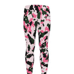 Pink Green And Black Camouflage Print Men's leggings