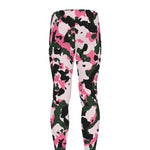 Pink Green And Black Camouflage Print Men's leggings