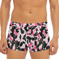Pink Green And Black Camouflage Print Men's Short Boxer Briefs