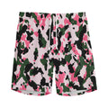 Pink Green And Black Camouflage Print Men's Athletic Shorts