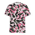 Pink Green And Black Camouflage Print Men's Athletic T-Shirt