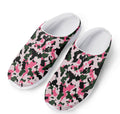 Pink Green And Black Camouflage Print Mesh Casual Shoes