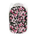 Pink Green And Black Camouflage Print Mesh Laundry Hamper