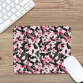 Pink Green And Black Camouflage Print Mouse Pad