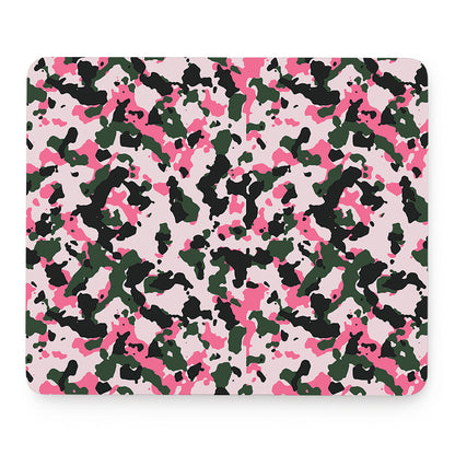 Pink Green And Black Camouflage Print Mouse Pad