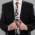 Pink Green And Black Camouflage Print Necktie