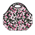 Pink Green And Black Camouflage Print Neoprene Lunch Bag
