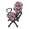 Pink Green And Black Camouflage Print Office Chair Cover