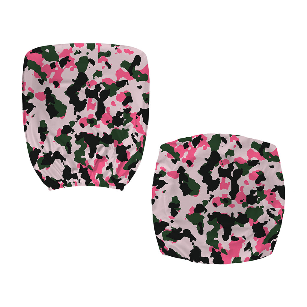 Pink Green And Black Camouflage Print Office Chair Cover