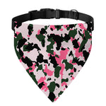 Pink Green And Black Camouflage Print Over The Collar Dog Bandana