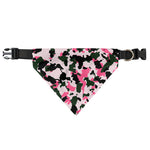 Pink Green And Black Camouflage Print Over The Collar Dog Bandana