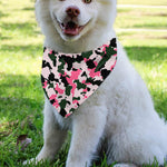 Pink Green And Black Camouflage Print Over The Collar Dog Bandana