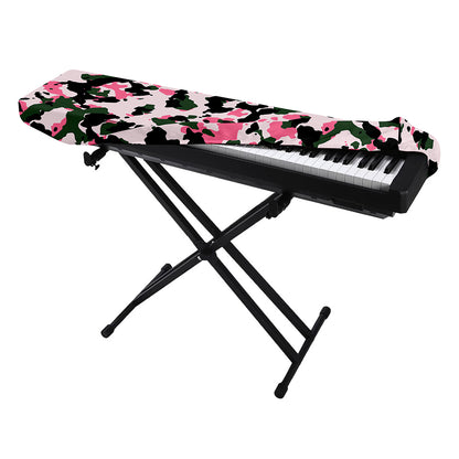Pink Green And Black Camouflage Print Piano Keyboard Cover