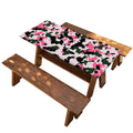 Pink Green And Black Camouflage Print Picnic Table Cover