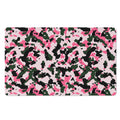 Pink Green And Black Camouflage Print Polyester Doormat