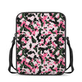 Pink Green And Black Camouflage Print Rectangular Crossbody Bag