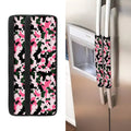 Pink Green And Black Camouflage Print Refrigerator Handle Covers