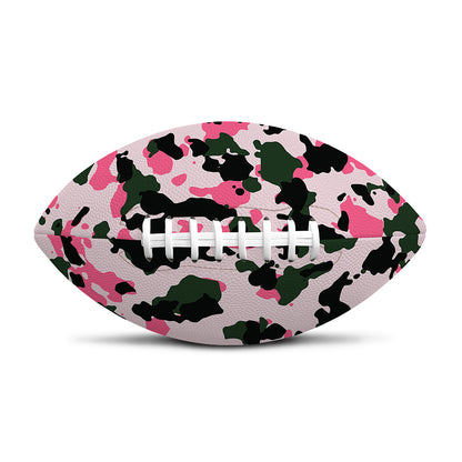 Pink Green And Black Camouflage Print Rugby Ball