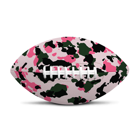 Pink Green And Black Camouflage Print Rugby Ball